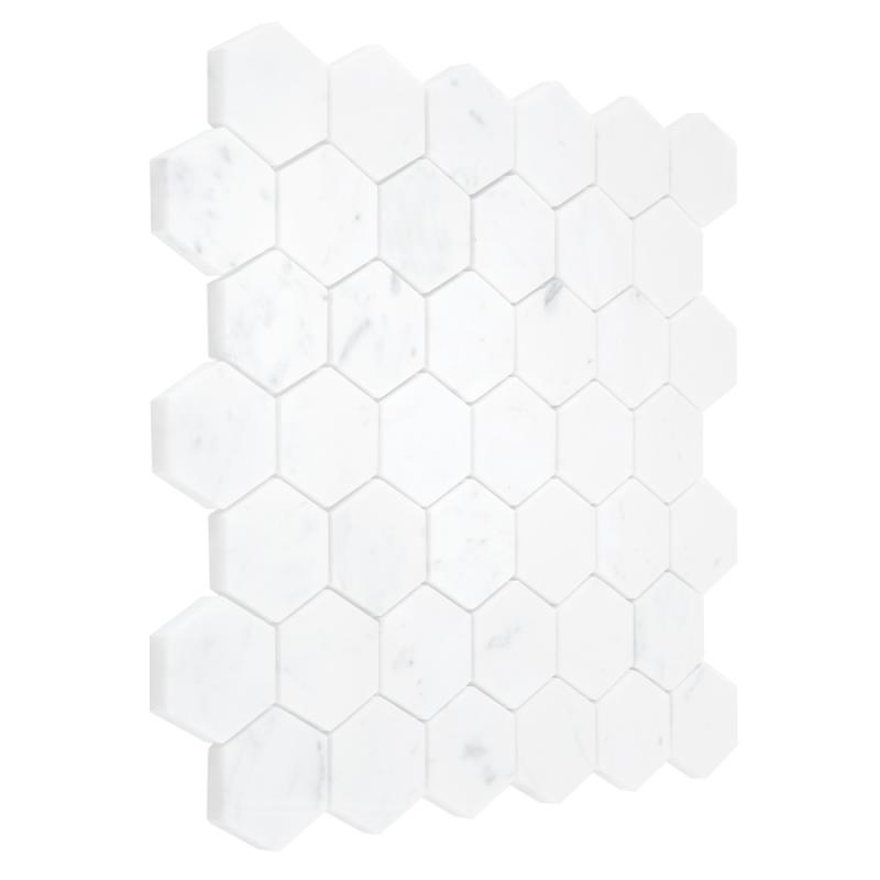 BLACK & WHITE Carrara White Hexagon 48 Mramorové mozaiky DUNIN (29,8x30,2cm/1ks)