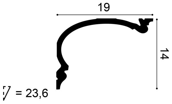 C342 Rohová lišta ORAC DECOR d 200 x š 19,0 x v 14,0 cm 1