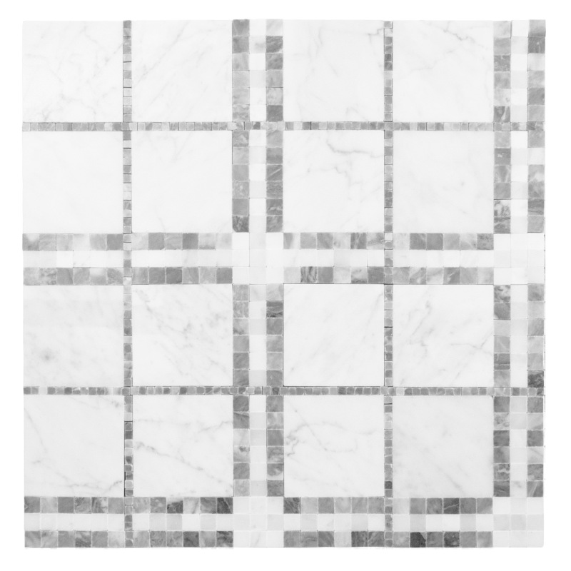 MANORIAL Carrara Tartan Mramorové mozaiky DUNIN (31x31x1cm/1ks) 1