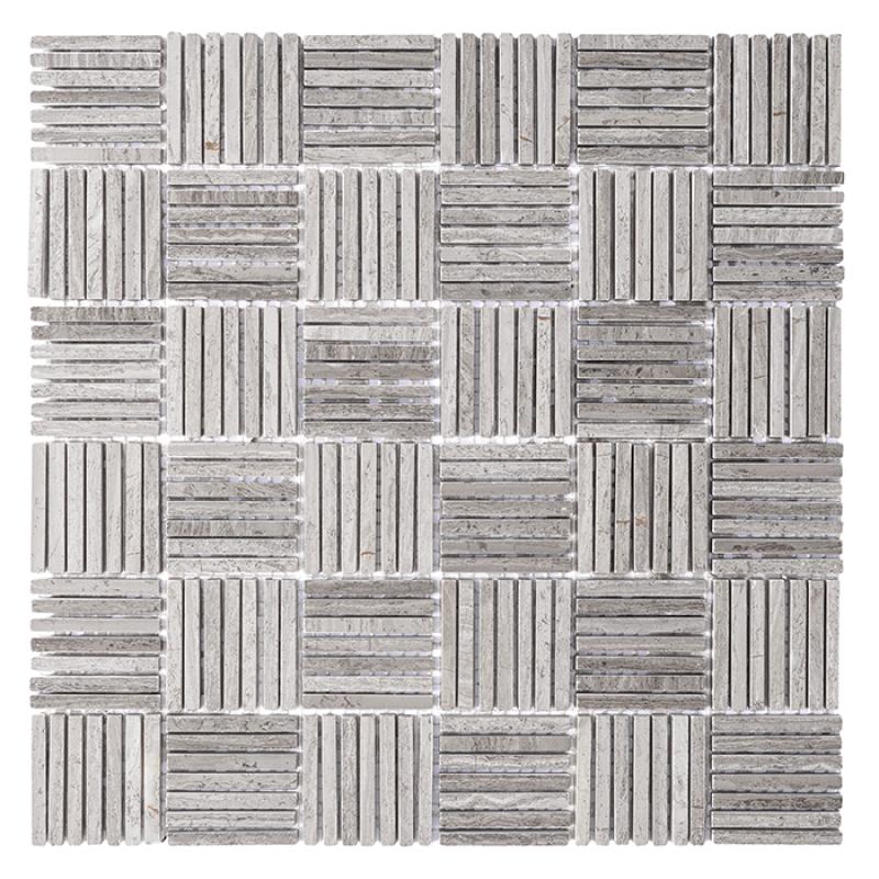 WOODSTONE Woodstone Grey Tatami 48 Mramorové mozaiky DUNIN (30,5x30,5cm/1ks)