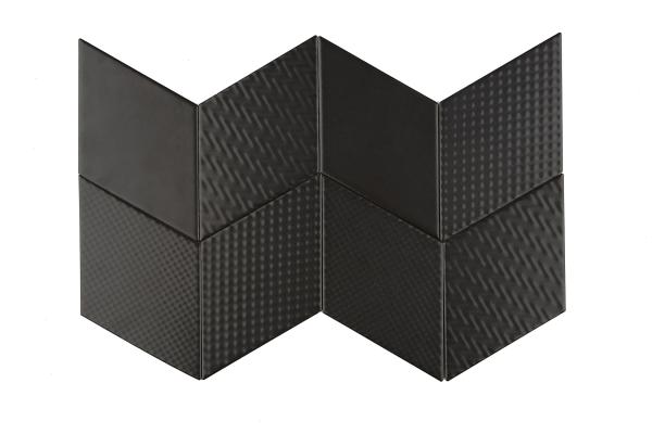 ROMBIC Rombic Black 02 mat Keramická mozaika DUNIN (11,5x20cm/1ks)