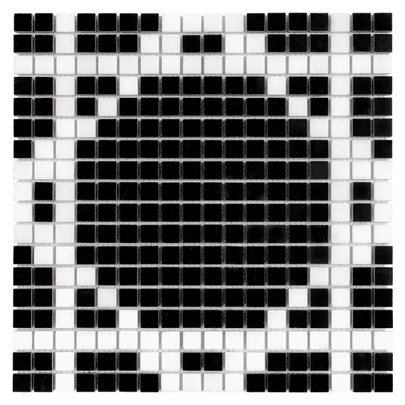 BLACK & WHITE Pure B&W Radiant 15 Mramorové mozaiky DUNIN (30,5x30,5cm/1ks)