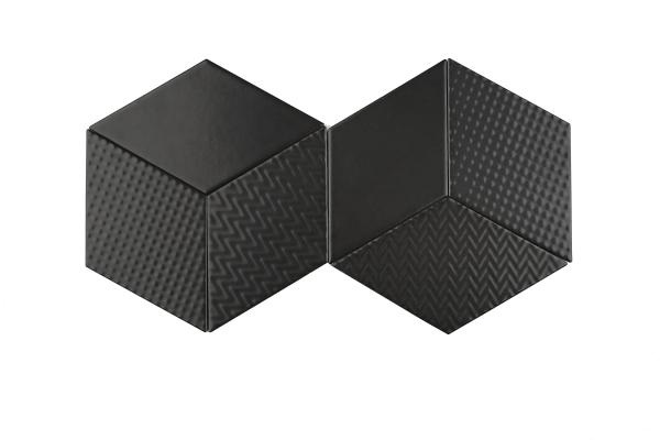 ROMBIC Rombic Black 02 mat Keramická mozaika DUNIN (11,5x20cm/1ks)