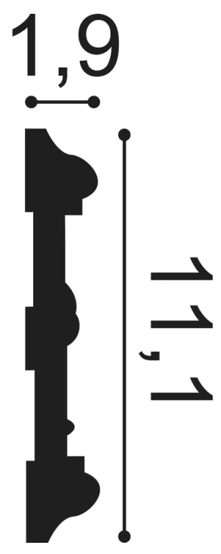 P7020 Lemovacia lišta ORAC DECOR d 200 x v 11,1 x š 1,9 cm 1