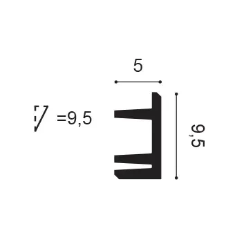 C381 Lišta pre nepriame osvetlenie ORAC DECOR d 200 x š 5,0 x v 9,5 cm 1