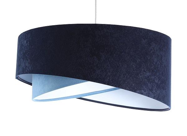 Granátovo-modrá závesná lampa s velúrovým tienidlom LORES DEKORIKO
