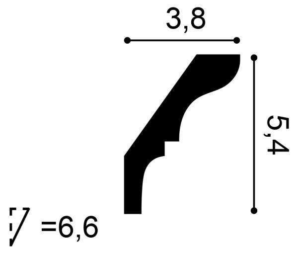 CX112 Rohová lišta ORAC DECOR d 200 x š 3,8 x v 5,4 cm 1