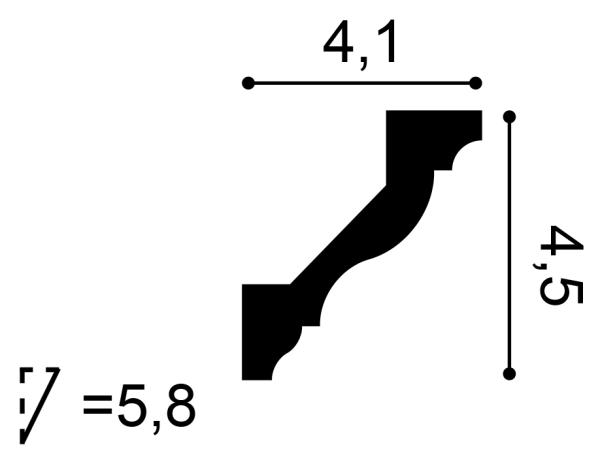 CX110F Rohová lišta ORAC DECOR FLEX d 200 x š 4,1 x v 4,5 cm 1