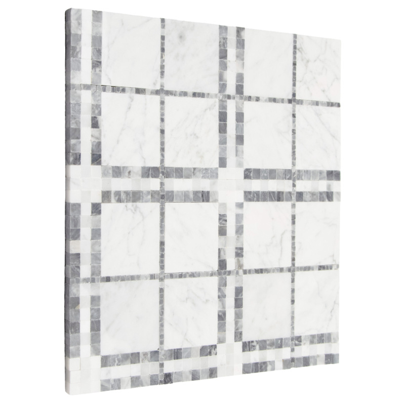 MANORIAL Carrara Tartan Mramorové mozaiky DUNIN (31x31x1cm/1ks) 2