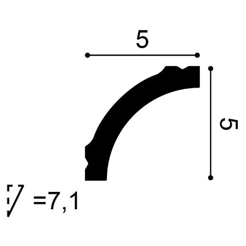 CB521N Rohová lišta ORAC DECOR d 200 x š 5 x v 5 cm 1