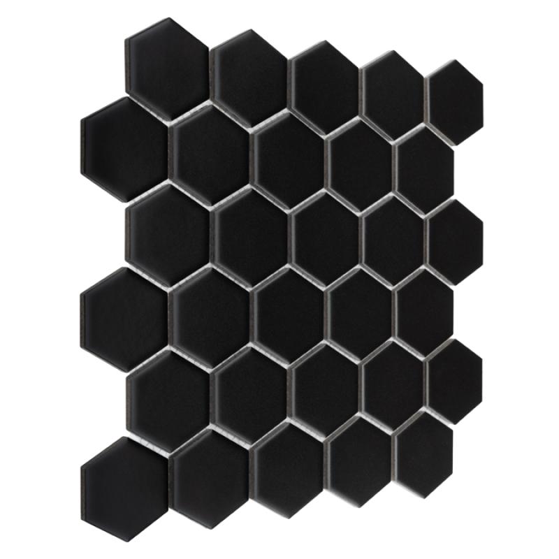 HEXAGONIC Hexagon Black 51 mat Keramická mozaika DUNIN (28,2x27,1cm/1ks)