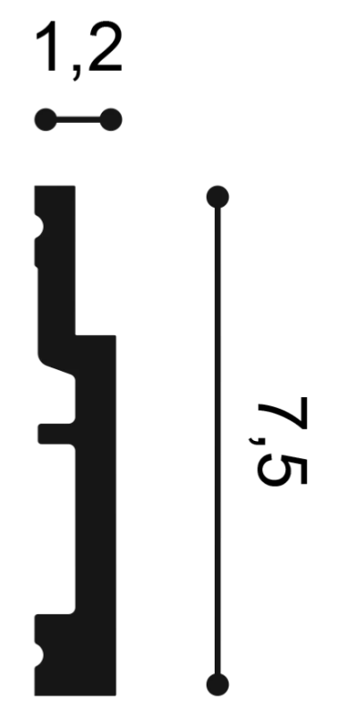 SX187F Podlahová lišta ORAC DECOR FLEX d 200 x v 7,5 x š 1,2 cm 1