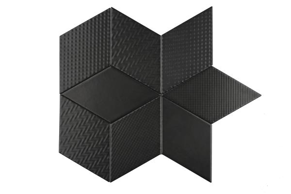 ROMBIC Rombic Black 03 mat Keramická mozaika DUNIN (11,5x20cm/1ks)