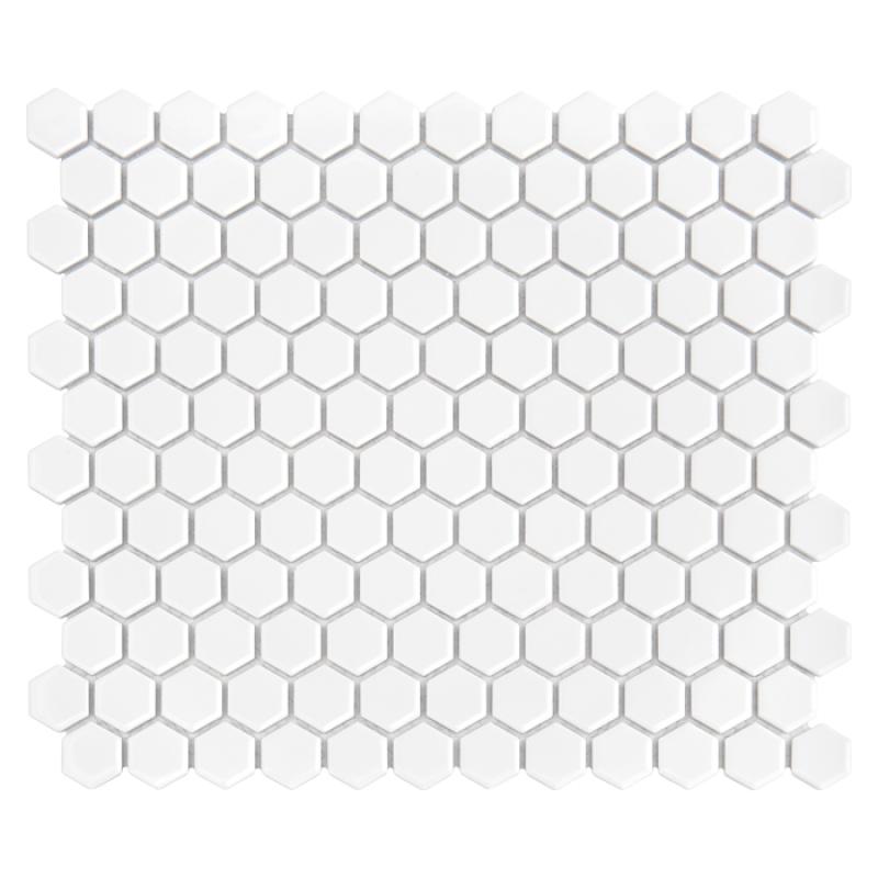 HEXAGONIC Mini Hexagon White Keramická mozaika DUNIN (26x30cm/1ks)