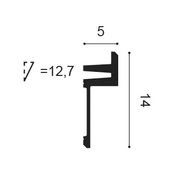C382 Lišta pre nepriame osvetlenie ORAC DECOR d 200 x š 5,0 x v 14,0 cm 1