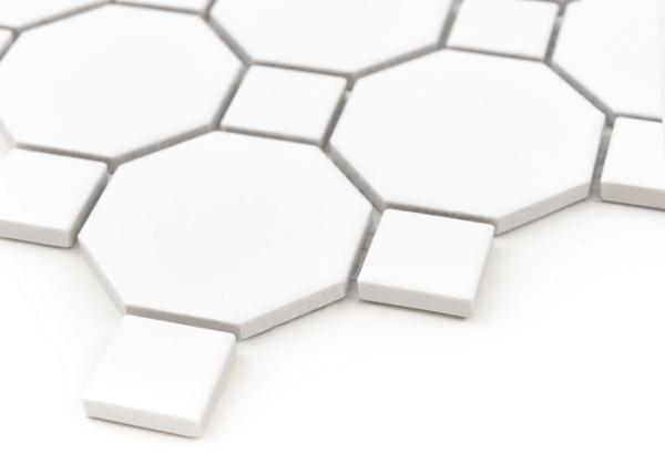 CLASSIC CERAMIC MOSAIC Mini Octagon White 55 mat Keramická mozaika DUNIN (29,5x29,5cm/1ks)