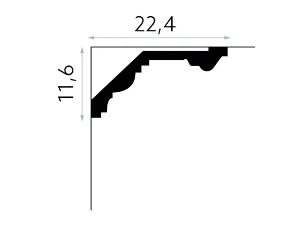 MDB121 Rohová lišta MARDOM DECOR d 240 x v 11,6 x š 22,4 cm