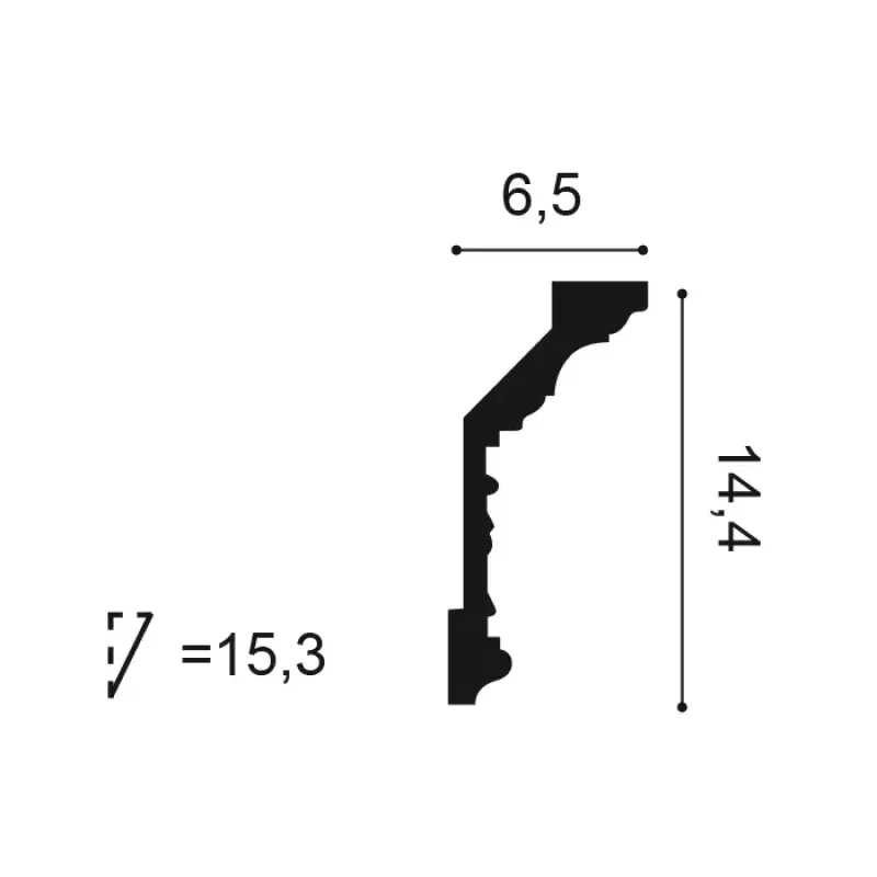 C303 Rohová lišta ORAC DECOR d 200 x š 6,5 x v 14,4 cm 1