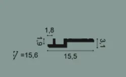 C395 Garnižová lišta ORAC DECOR Steps d 200 x v 15,5 x š 3,1 cm