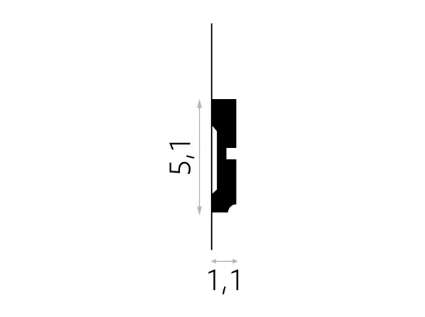 MDD414 Lemovacia lišta MARDOM DECOR d 240 x v 5,1 x š 1,1 cm