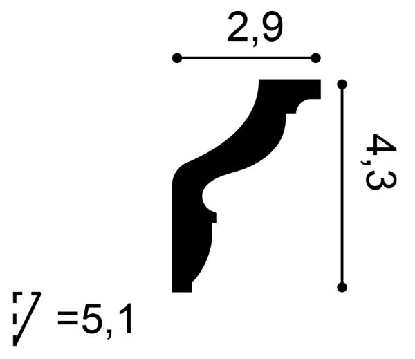 CX148 Rohová lišta ORAC DECOR d 200 x š 2,9 x v 4,3 cm 1