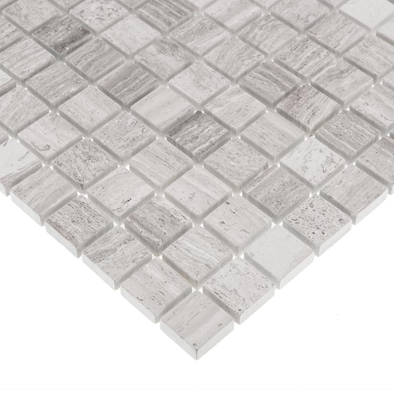 WOODSTONE Woodstone Grey 25 Mramorové mozaiky DUNIN (30,5x30,5cm/1ks)