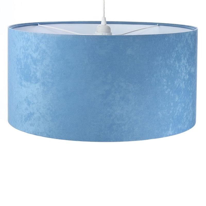 Modrá závesná lampa s velúrovým tienidlom ANGARIKA DEKORIKO