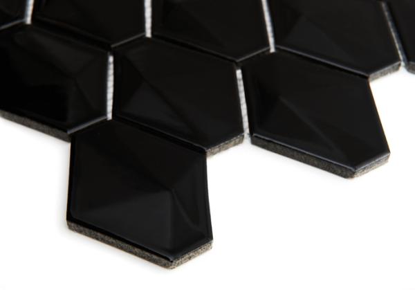 CARAT Mini Carat Black Keramické mozaiky DUNIN (28,5x27,3cm/1ks)