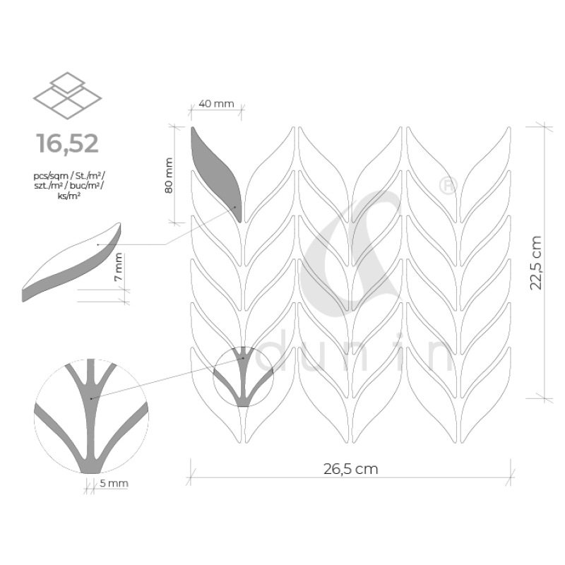 BOTTANY Capri Gresové mozaiky DUNIN (26,5x22,5x0,7cm/1ks) 9