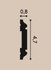 PX144 Lemovacia lišta ORAC DECOR d 200 x v 4,7 x š 0,8 cm