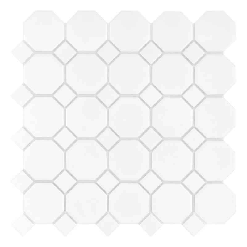 CLASSIC CERAMIC MOSAIC Mini Octagon White 55 mat Keramická mozaika DUNIN (29,5x29,5cm/1ks)
