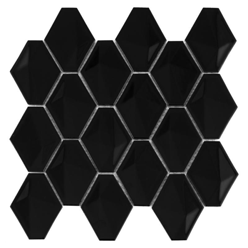 CARAT Mini Carat Black Keramické mozaiky DUNIN (28,5x27,3cm/1ks)