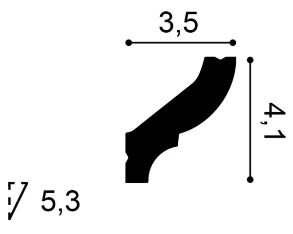 CB501N Rohová lišta ORAC DECOR d 200 x š 3,5 x v 4,1 cm 1