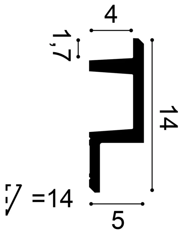C383 Lišta pre nepriame osvetlenie ORAC DECOR d 200 x š 5,0 x v 14,0 cm 1