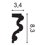 P4025F Lemovacia lišta ORAC DECOR FLEX d 200 x v 8,3 x š 3,4 cm 1