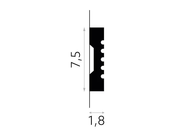 MDD412 Lemovacia lišta MARDOM DECOR d 240 x v 7,5 x š 1,8 cm