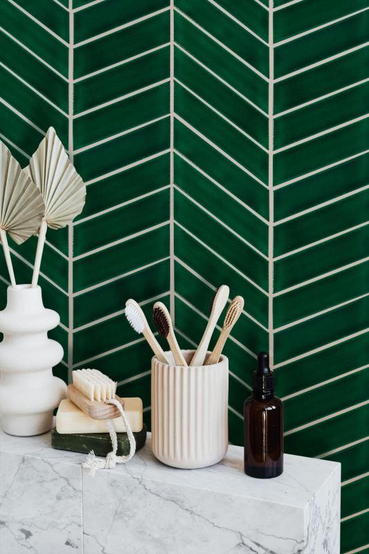 ROYAL Royal Chevron Vert Porcelánové mozaiky DUNIN (31,8x22,4cm/1ks) 5