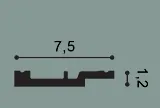SX187F Rohová lišta ORAC DECOR Flex High Line d 200 x v 7,5 x š 1,2 cm