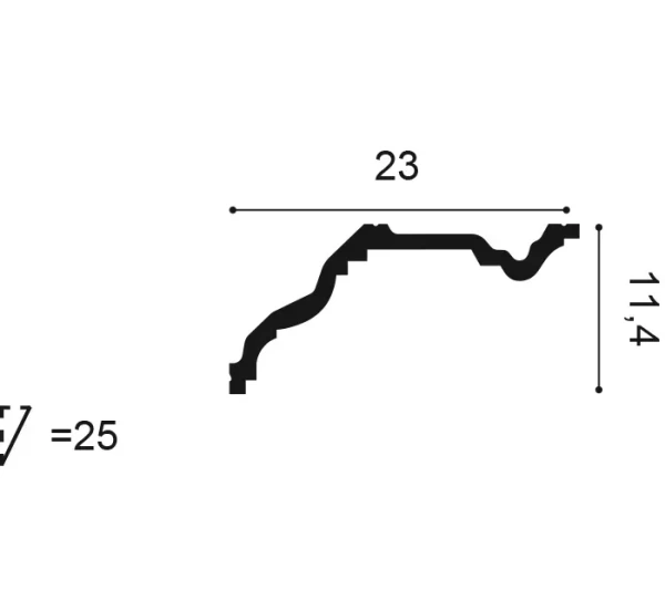 C322 Rohová lišta ORAC DECOR d 200 x š 4,2 x v 5 cm 1