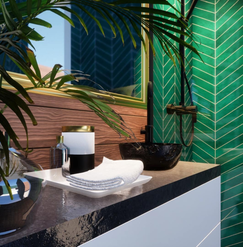 ROYAL Royal Chevron Vert Porcelánové mozaiky DUNIN (31,8x22,4cm/1ks) 7