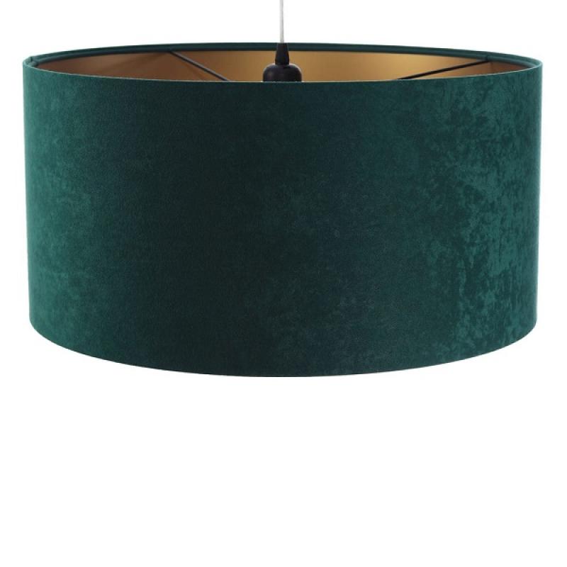 Zeleno-zlatá závesná lampa s velúrovým tienidlom OLYMPIA DEKORIKO