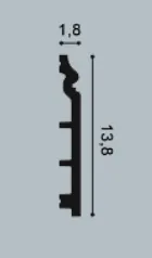 SX118-RAL9003 Podlahová povrchovo upravená lišta ORAC DECOR 200 x v 13,8 x š 1,8 cm
