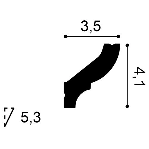 CB501N Rohová lišta ORAC DECOR d 200 x š 3,5 x v 4,1 cm 1