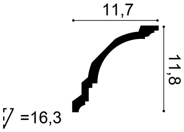 CX106 Rohová lišta ORAC DECOR d 200 x š 11,7 x v 11,8 cm 1
