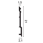 SX191 Podlahová lišta ORAC DECOR d 200 x v 21 x š 2,1 cm 1