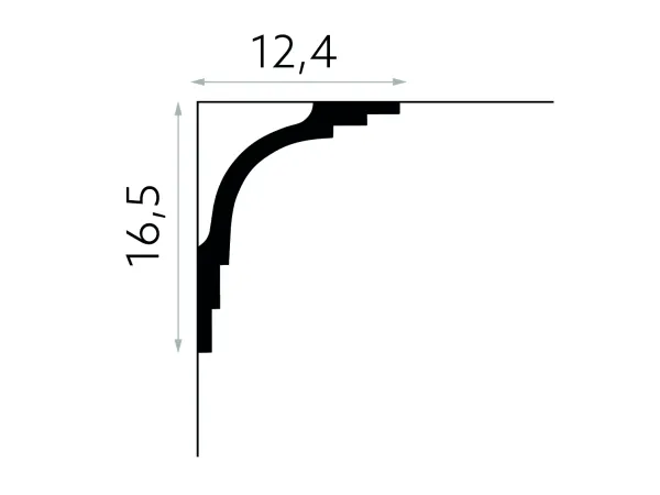 MDB104 Rohová lišta MARDOM DECOR d 240 x v 16,5 x š 12,4 cm