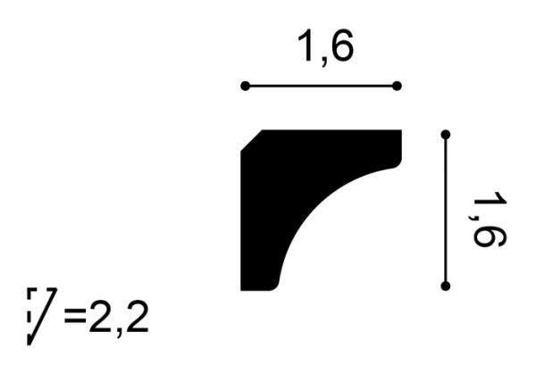 C250 Rohová lišta ORAC DECOR d 200 x š 1,6 x v 1,6 cm 1