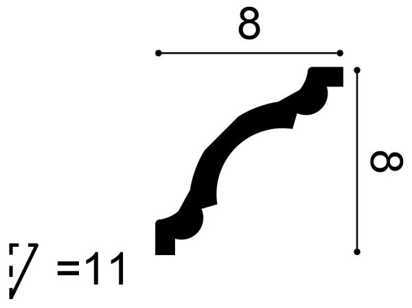 CX123 Rohová lišta ORAC DECOR d 200 x š 8,0 x v 8,0 cm 1