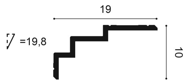 C392 Rohová lišta ORAC DECOR Steps d 200 x š 10,0 x v 19,0 cm 1