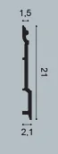 SX191 Podlahová lišta ORAC DECOR High Rise 200 x v 21 x š 2,1 cm